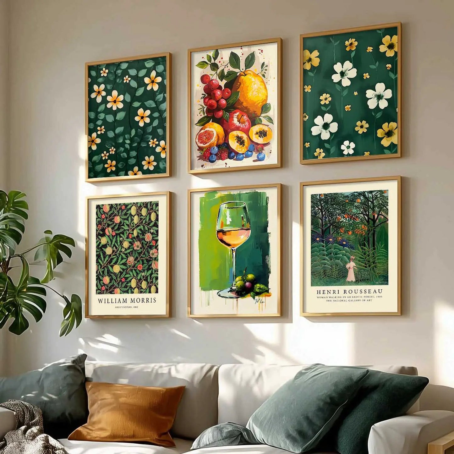 Floral Modern Wall Art Poster With Frame For Home And Wall Decor