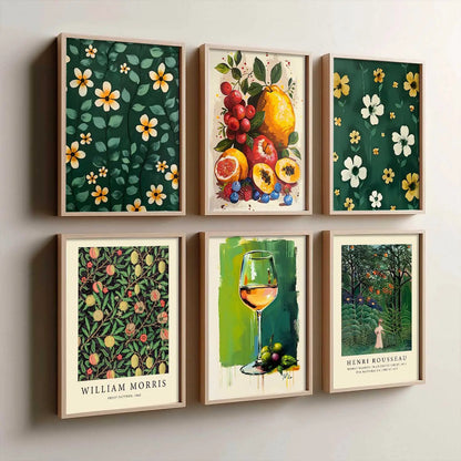 Floral Modern Wall Art Poster With Frame For Home And Wall Decor