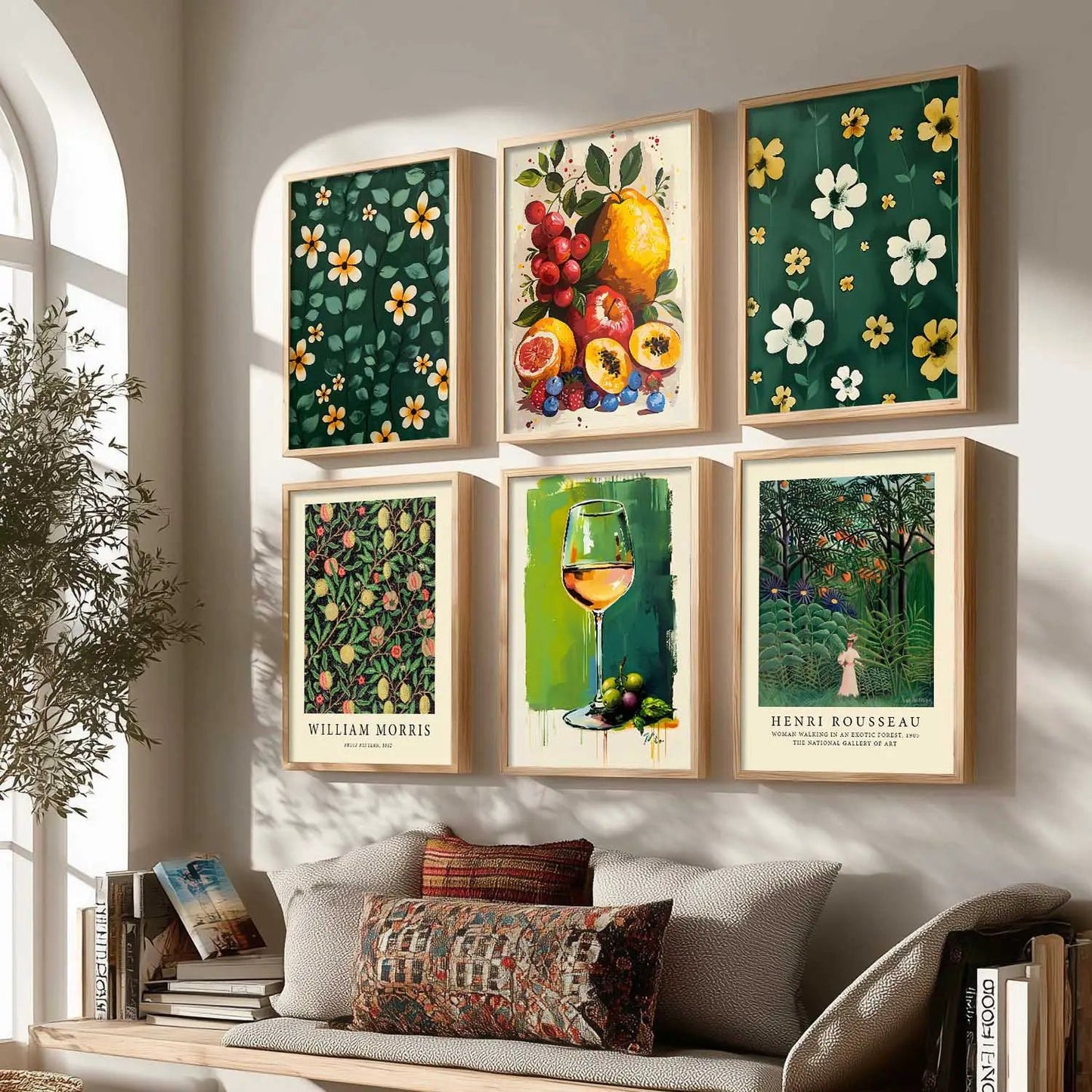 Floral Modern Wall Art Poster With Frame For Home And Wall Decor