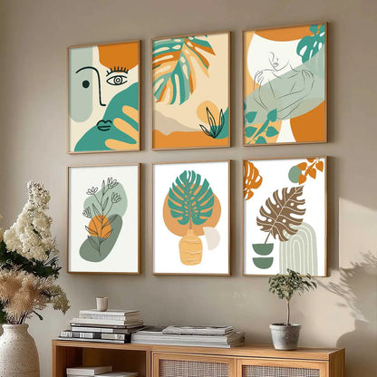 Minimal Boho Art Framed Posters for Home Living Room Bedroom and Office Wall Decor Set of 6