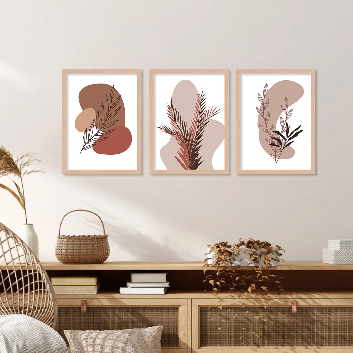 Minimal Boho Art Framed Posters for Home Living Room Bedroom and Office Wall Decor Set of 6