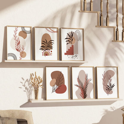 Minimal Boho Art Framed Posters for Home Living Room Bedroom and Office Wall Decor Set of 6
