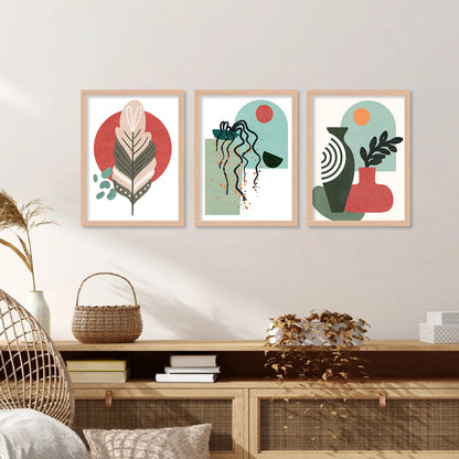 Minimal Boho Art Framed Posters for Home Living Room Bedroom and Office Wall Decor Set of 6