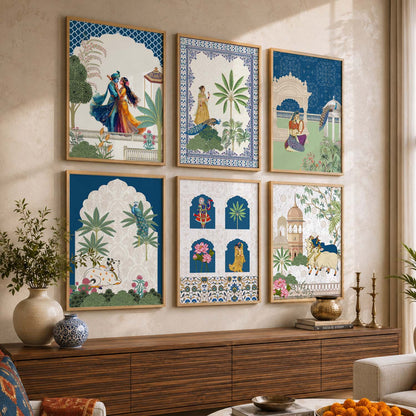 Madhubani Wall Art Prints with Frame for Wall Decor