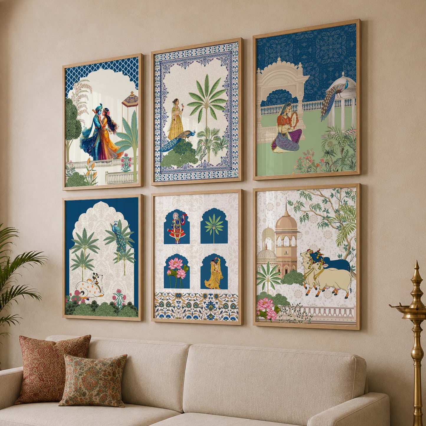 Madhubani Wall Art Prints with Frame for Wall Decor