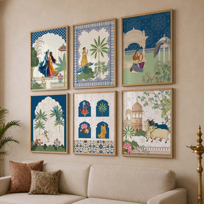 Madhubani Wall Art Prints with Frame for Wall Decor