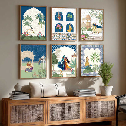 Madhubani Wall Art Prints with Frame for Wall Decor