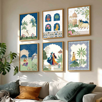 Madhubani Wall Art Prints with Frame for Wall Decor