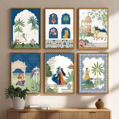 Madhubani Wall Art Prints with Frame for Wall Decor