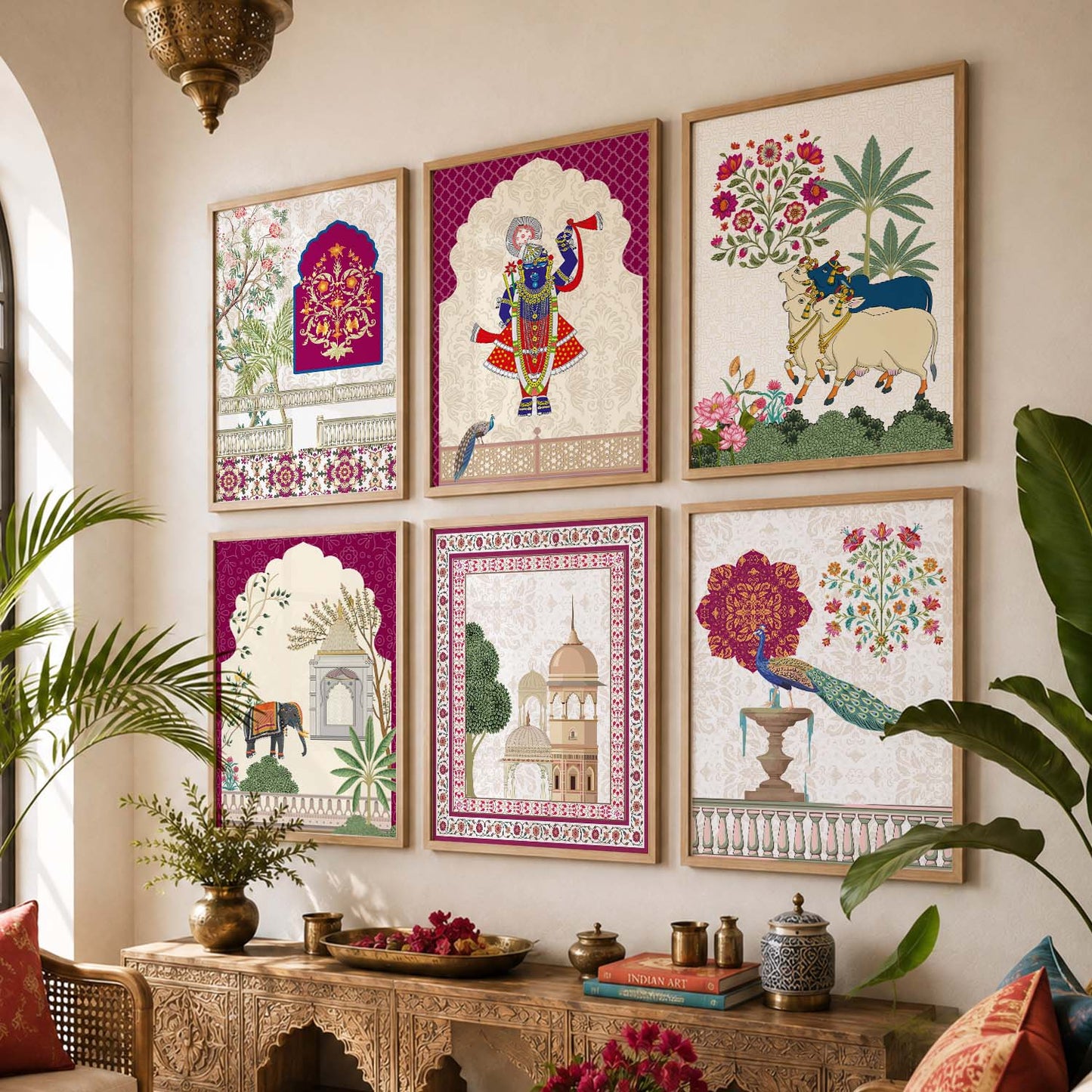 Madhubani Wall Art Prints with Frame for Wall Decor