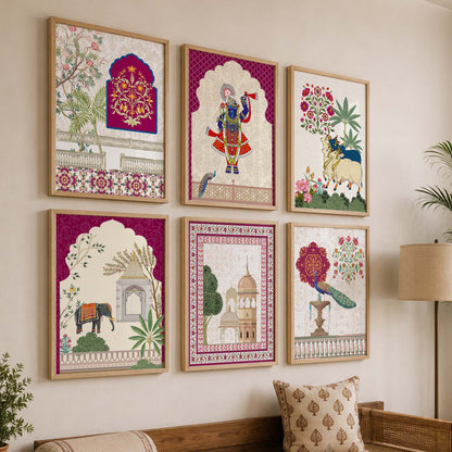 Madhubani Wall Art Prints with Frame for Wall Decor