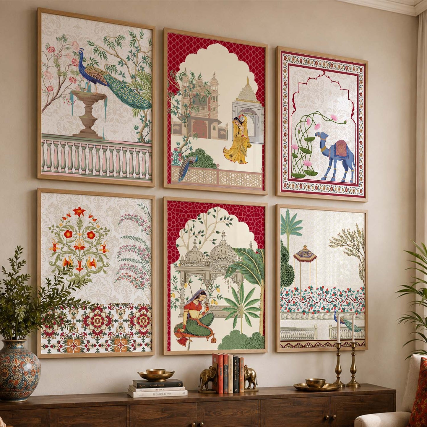Madhubani Wall Art Prints with Frame for Wall Decor