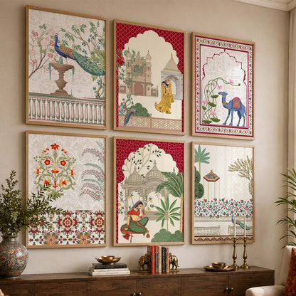 Madhubani Wall Art Prints with Frame for Wall Decor
