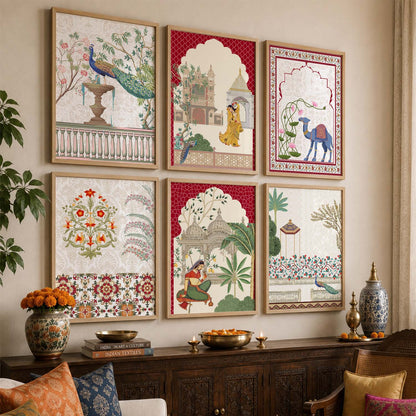 Madhubani Wall Art Prints with Frame for Wall Decor