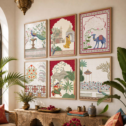 Madhubani Wall Art Prints with Frame for Wall Decor