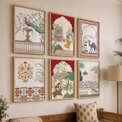Madhubani Wall Art Prints with Frame for Wall Decor