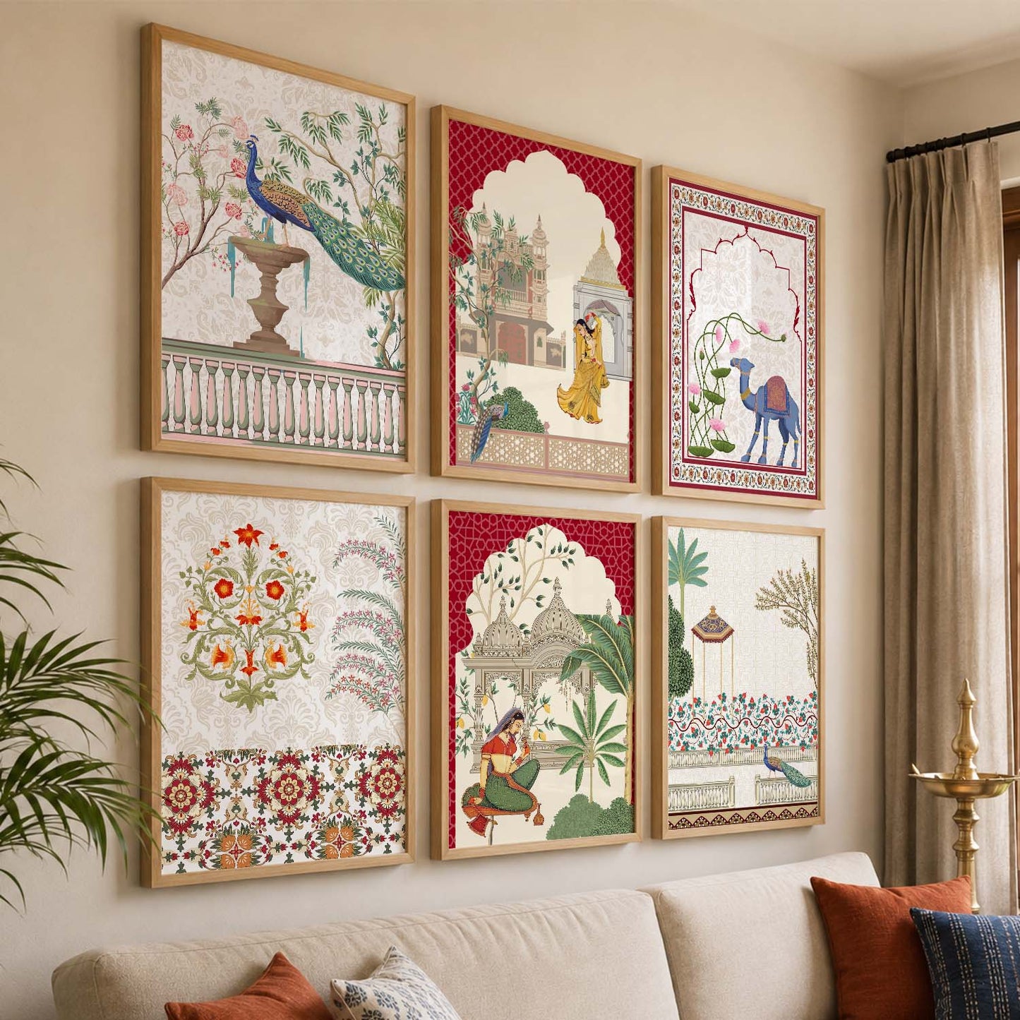 Madhubani Wall Art Prints with Frame for Wall Decor