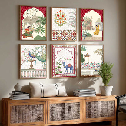 Madhubani Wall Art Prints with Frame for Wall Decor