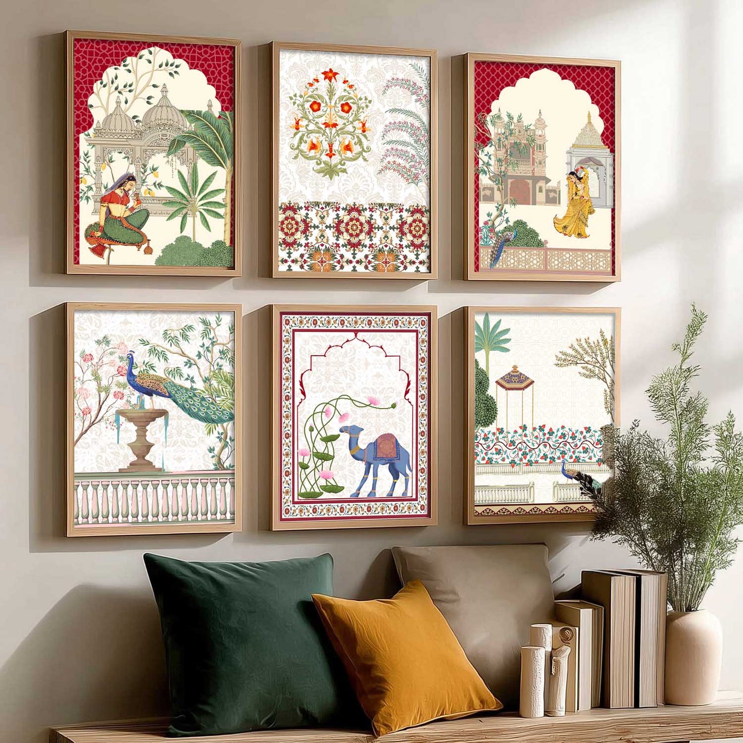 Madhubani Wall Art Prints with Frame for Wall Decor