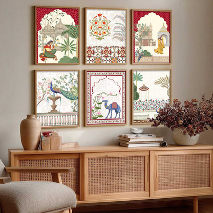 Madhubani Wall Art Prints with Frame for Wall Decor