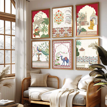 Madhubani Wall Art Prints with Frame for Wall Decor