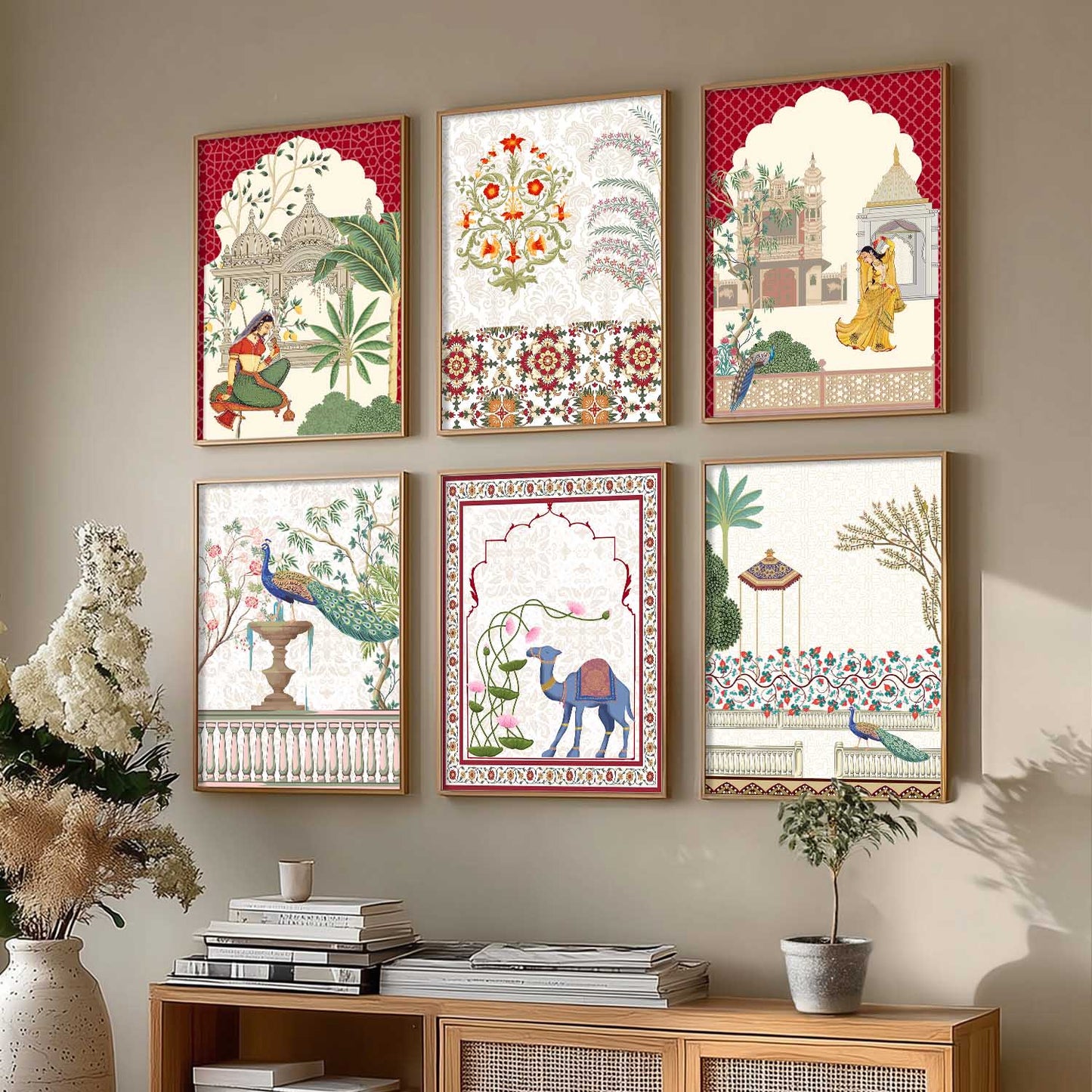 Madhubani Wall Art Prints with Frame for Wall Decor