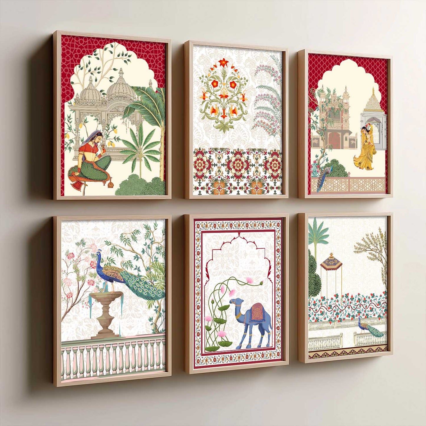 Madhubani Wall Art Prints with Frame for Wall Decor