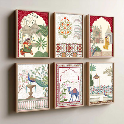 Madhubani Wall Art Prints with Frame for Wall Decor