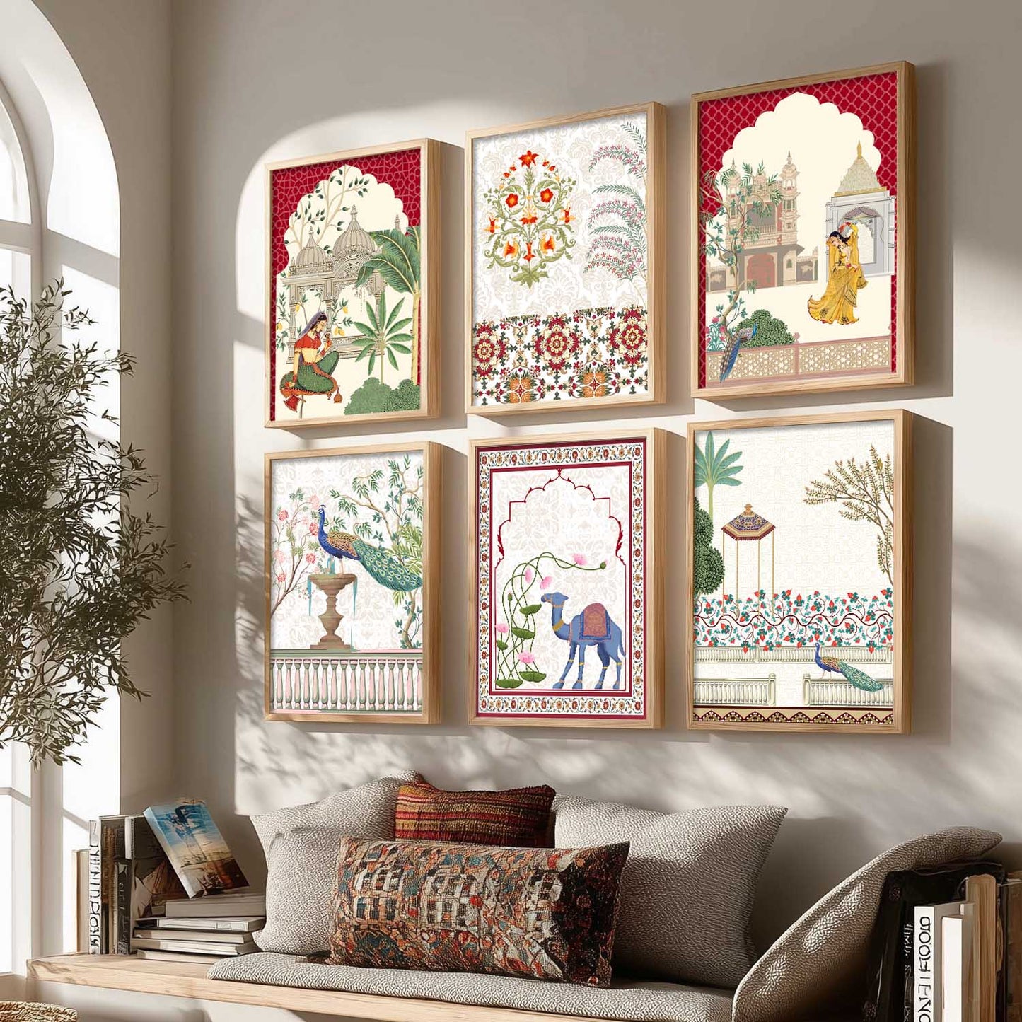 Madhubani Wall Art Prints with Frame for Wall Decor