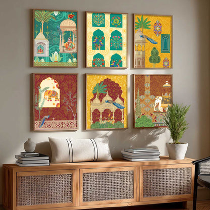 Madhubani Wall Art Prints with Frame for Wall Decor