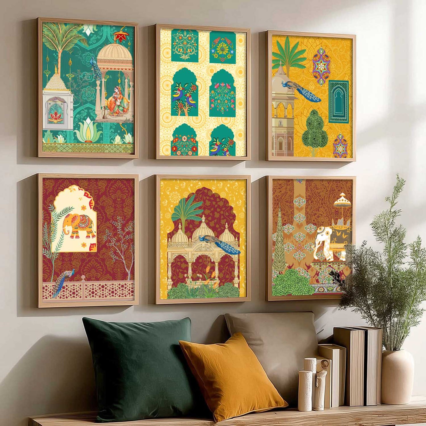 Madhubani Wall Art Prints with Frame for Wall Decor