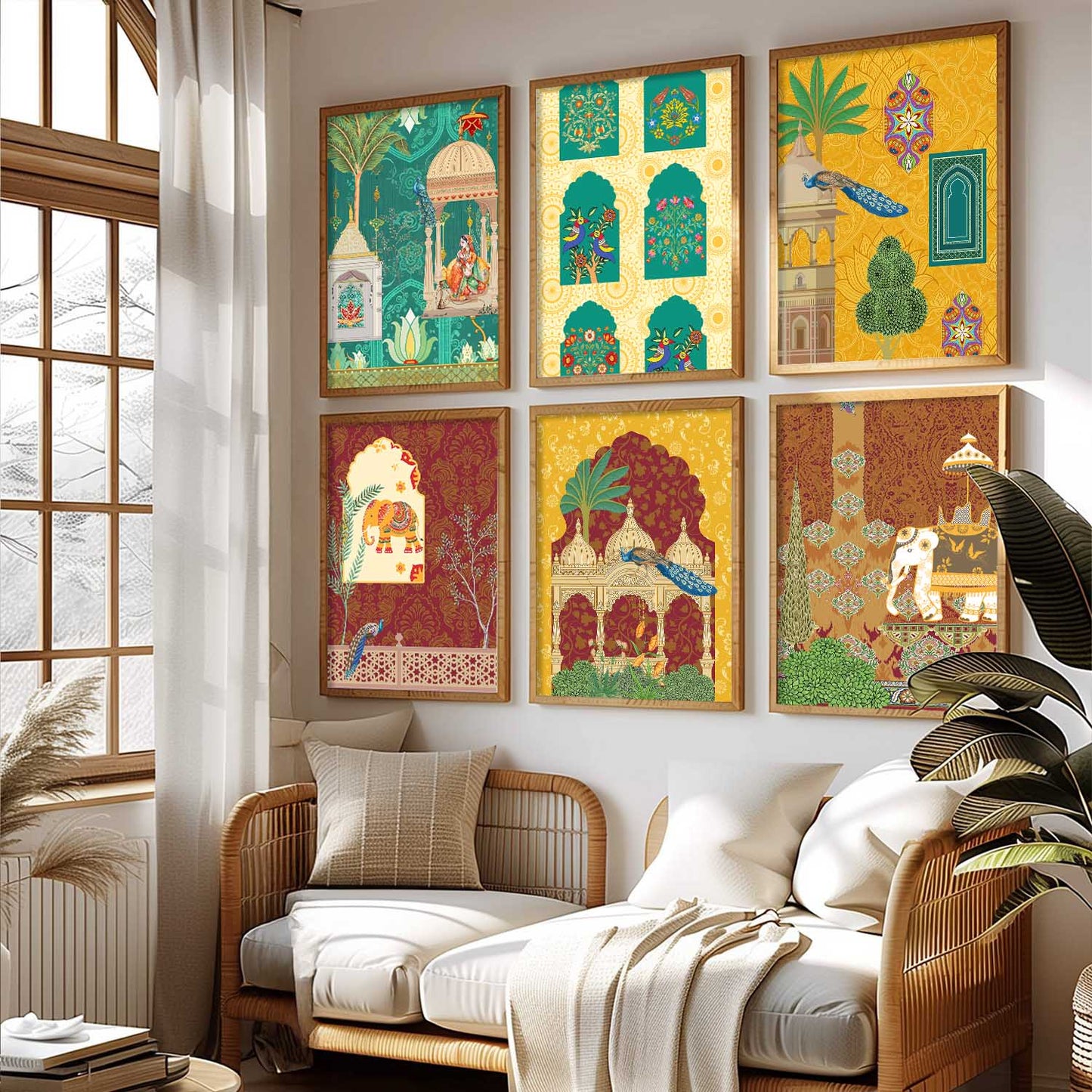 Madhubani Wall Art Prints with Frame for Wall Decor