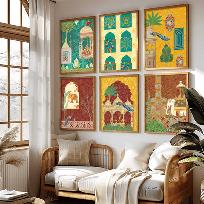 Madhubani Wall Art Prints with Frame for Wall Decor