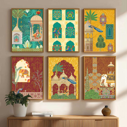 Madhubani Wall Art Prints with Frame for Wall Decor