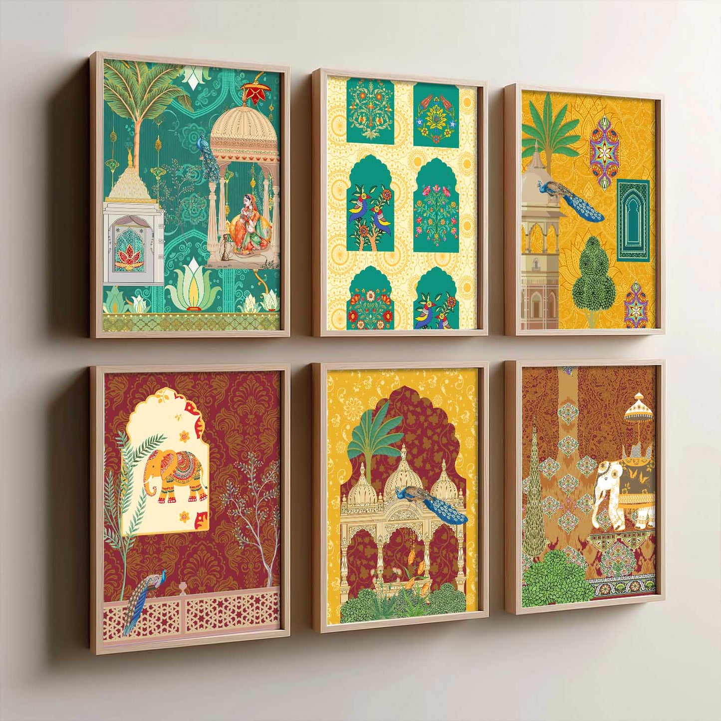 Madhubani Wall Art Prints with Frame for Wall Decor