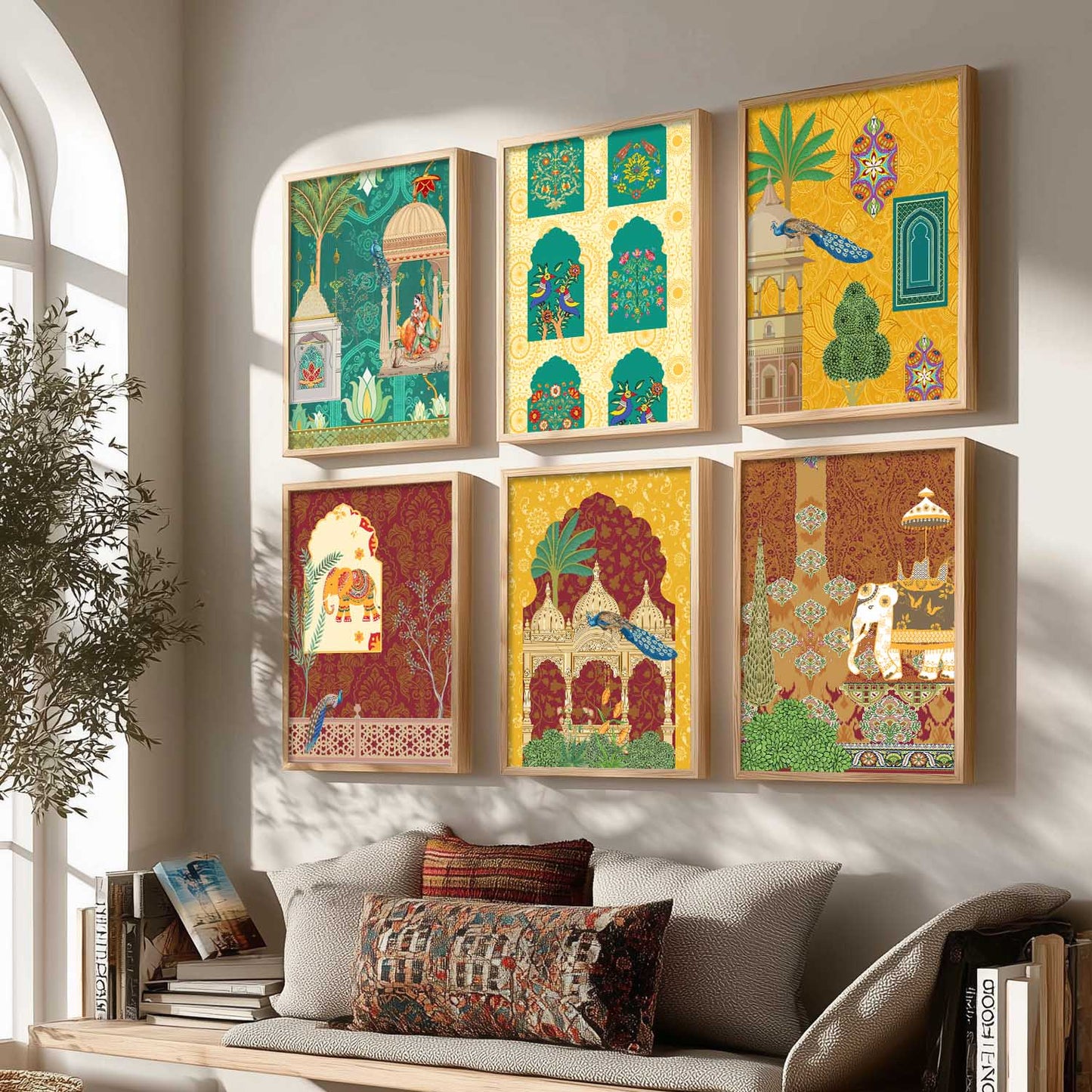 Madhubani Wall Art Prints with Frame for Wall Decor