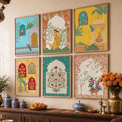 Madhubani Wall Art Prints with Frame for Wall Decor