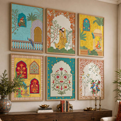 Madhubani Wall Art Prints with Frame for Wall Decor