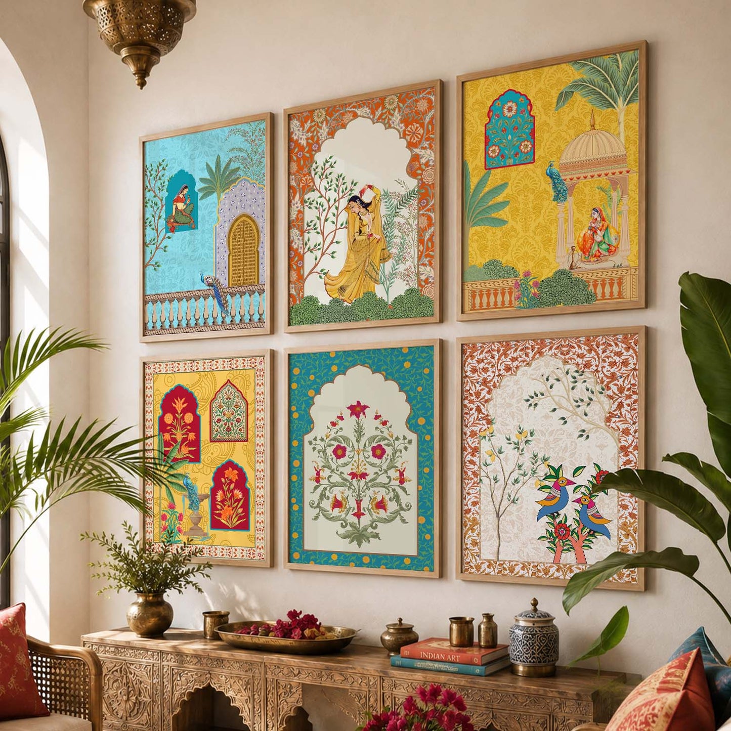 Madhubani Wall Art Prints with Frame for Wall Decor
