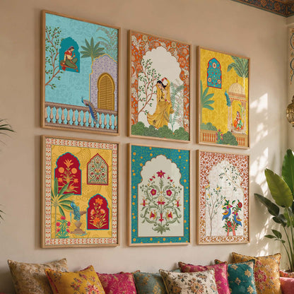 Madhubani Wall Art Prints with Frame for Wall Decor