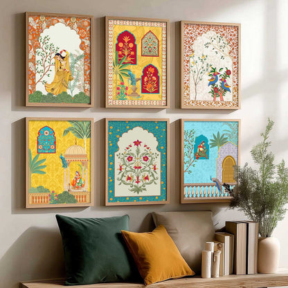 Madhubani Wall Art Prints with Frame for Wall Decor