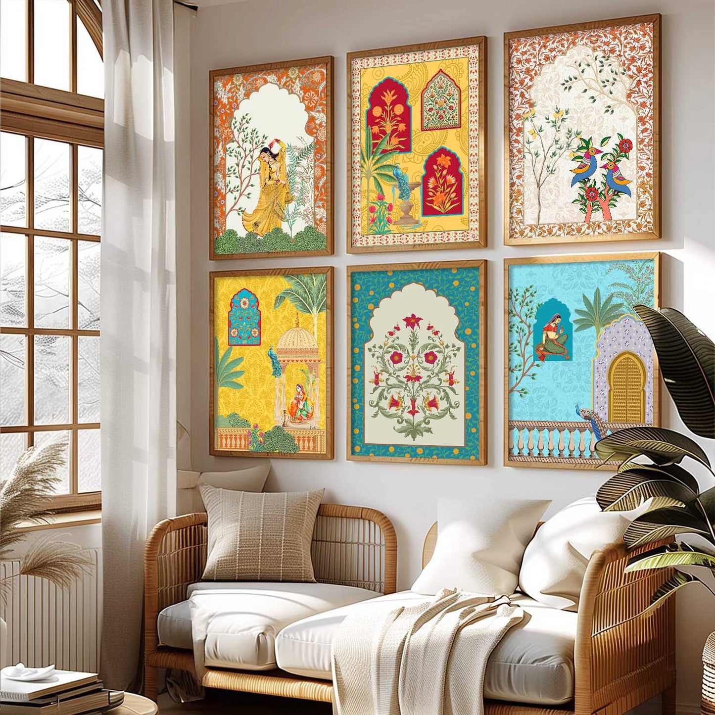 Madhubani Wall Art Prints with Frame for Wall Decor