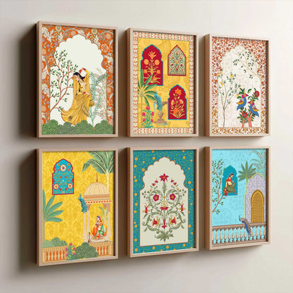 Madhubani Wall Art Prints with Frame for Wall Decor