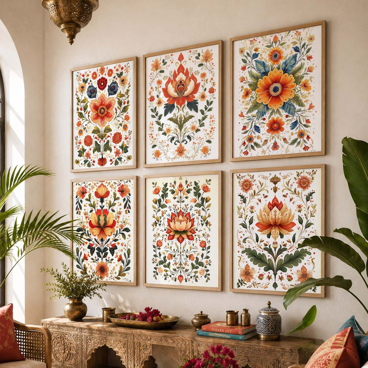 Madhubani Wall Art Prints with Frame for Wall Decor