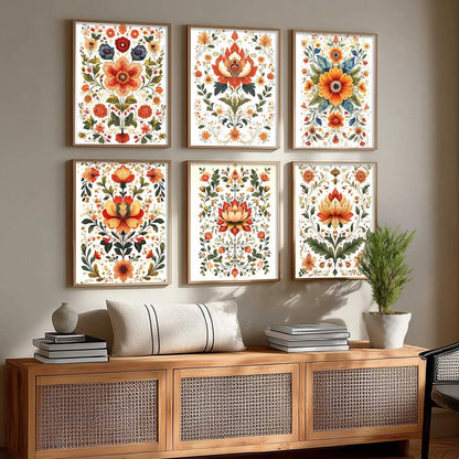 Madhubani Wall Art Prints with Frame for Wall Decor