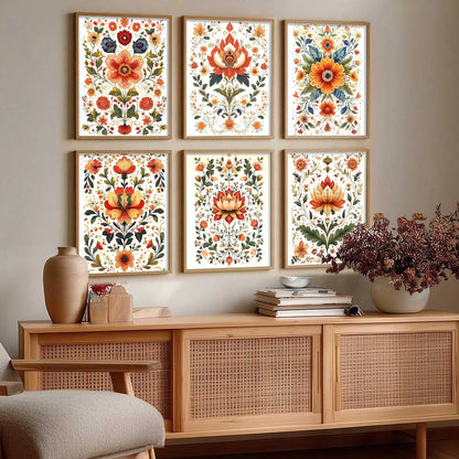 Madhubani Wall Art Prints with Frame for Wall Decor