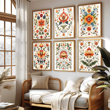 Madhubani Wall Art Prints with Frame for Wall Decor