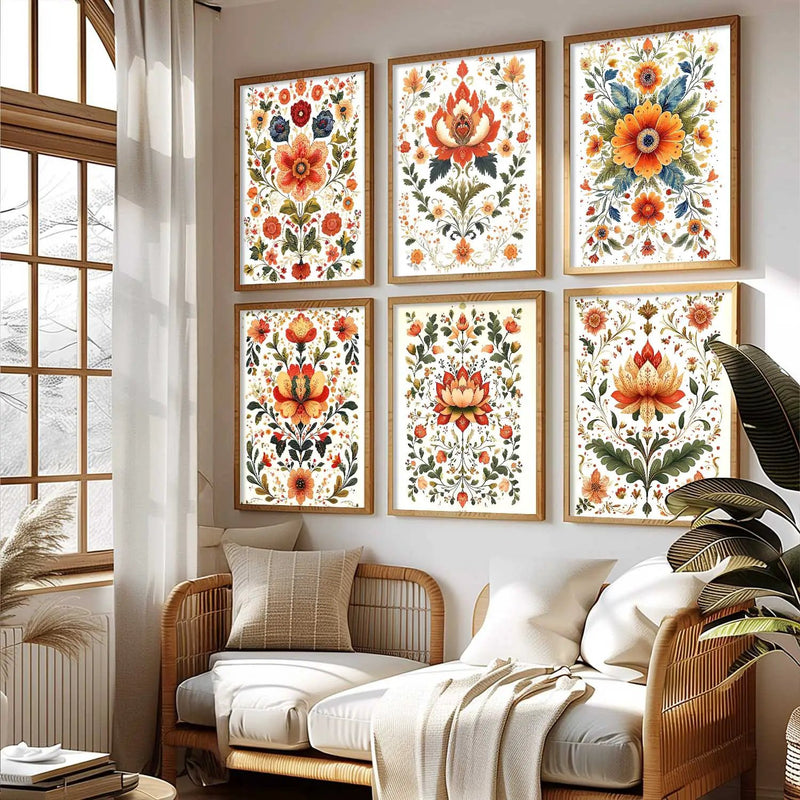Madhubani Wall Art Prints with Frame for Wall Decor