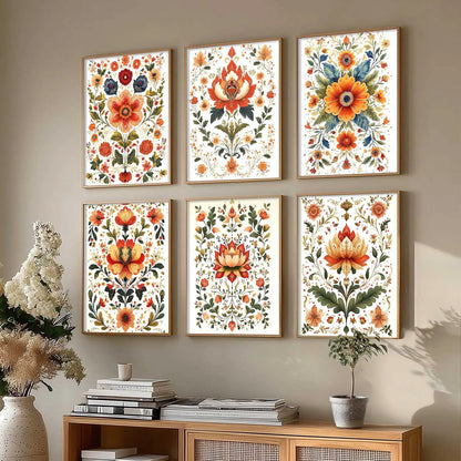 Madhubani Wall Art Prints with Frame for Wall Decor