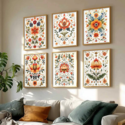 Madhubani Wall Art Prints with Frame for Wall Decor